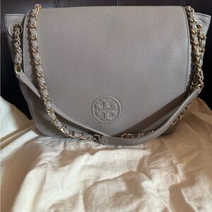 Tory Burch Marion Leather Shoulder Bag with Gold Chain